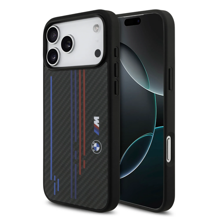 BMW, MagSafe Kevlar Case with Printed Tricolor & Metal Logos, iPhone 17 Pro Max