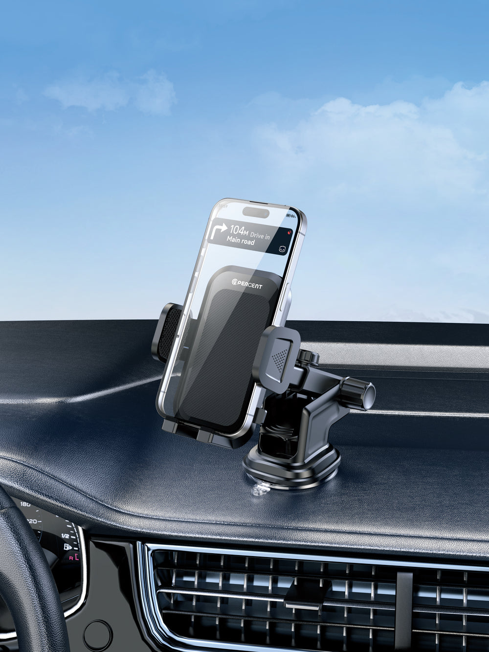 90PERCENT-MOTOGRIP SECURE UNIVERSAL CAR DASHBOARD PHONE HOLDER BLACK