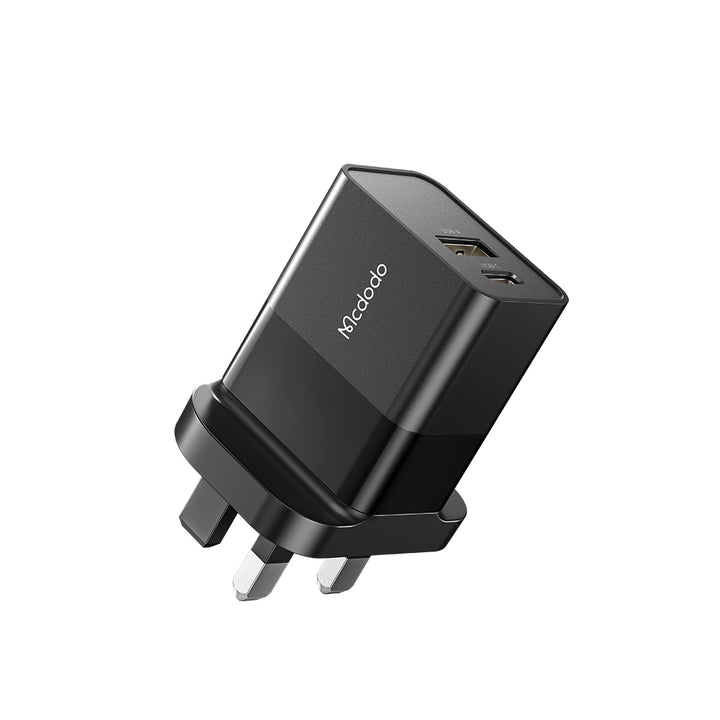 MCDODO-CHARGERHOME WTH CABLE 20W USB C TO LIGHTNING - BLACK