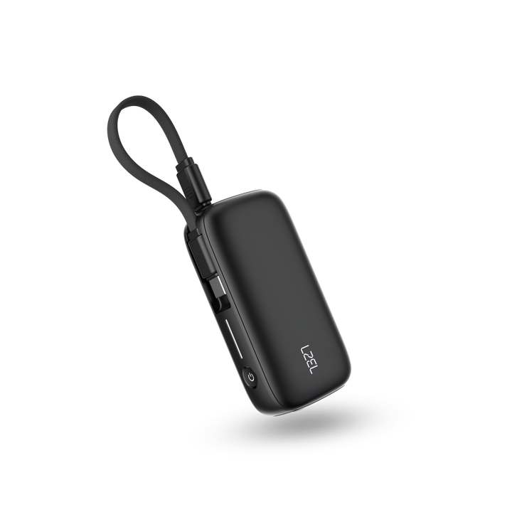LZEL PrimeBrio Neo 5K Mini Power Bank 22.5W, Detachable Type-C Cable | Black