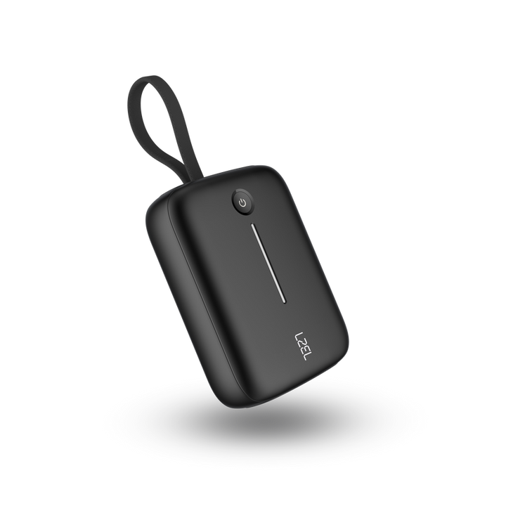 LZEL PrimeBrio Neo 10K Mini Power Bank 22.5W – 10000mAh with Detachable USB-C Cable - Black
