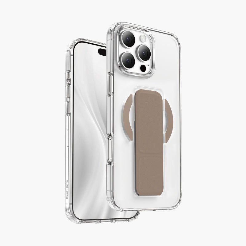SnapGrip MagSafe Compatible Case For iPhone 16 Series | Leather Grip & Foldable Stand