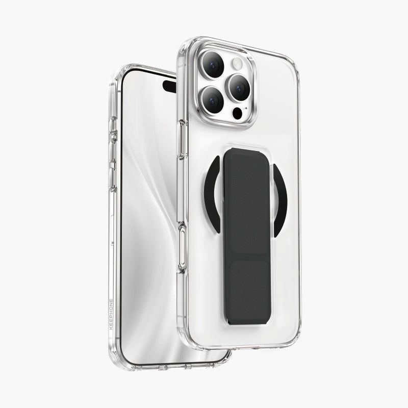 SnapGrip MagSafe Compatible Case For iPhone 16 Series | Leather Grip & Foldable Stand