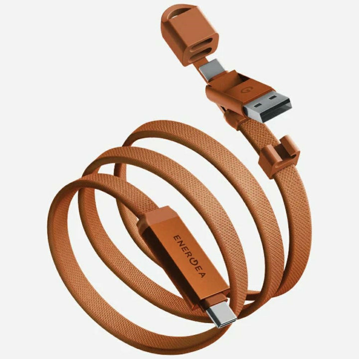 Energea cable Sheath Travel 2-in-1 USB-C to USB-C/USB-A 480Mbps 60W 1.2m - orange