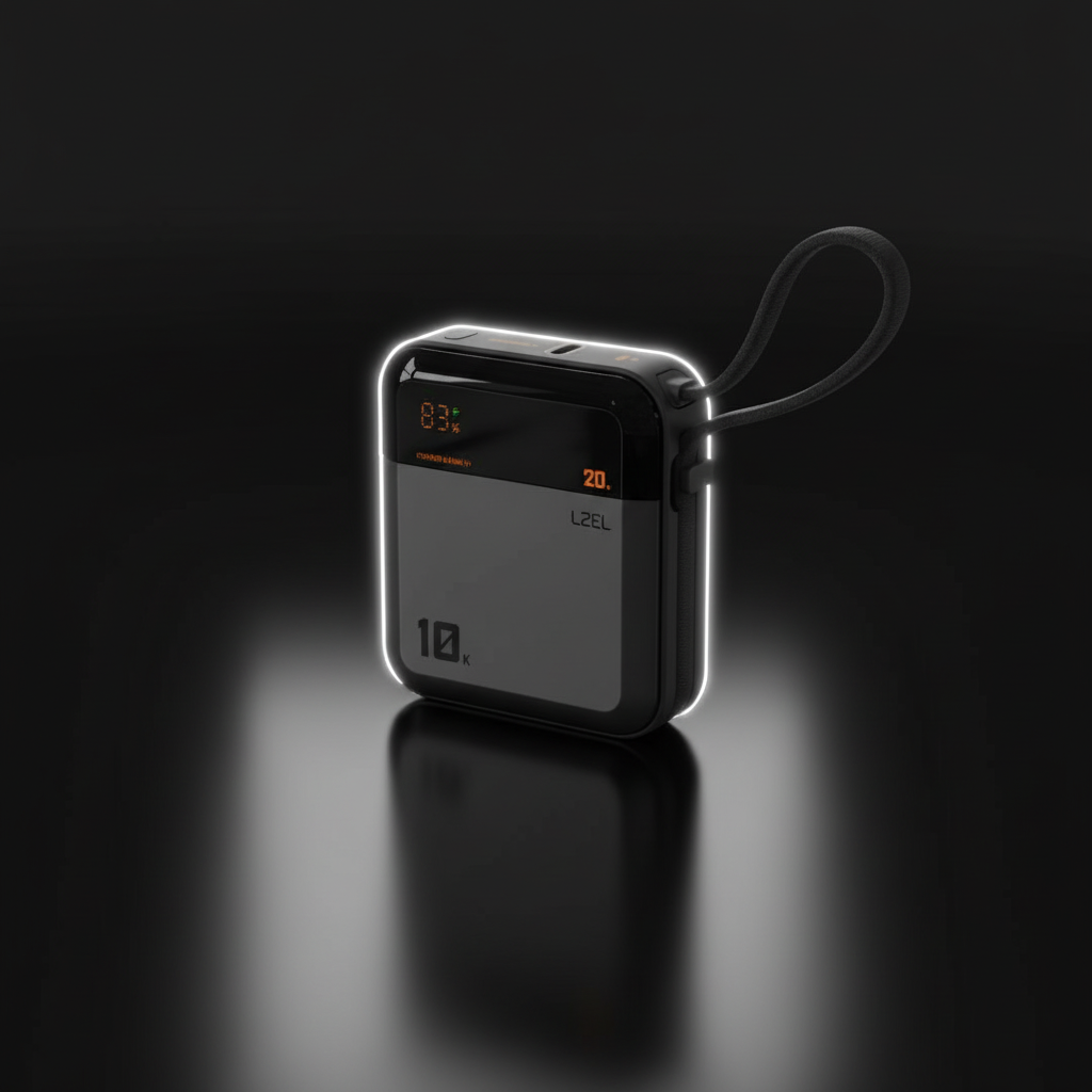LZEL ZenoFlex Charge+ Mini 10000mAh PD Power Bank – 20W Output / 18W Input | Gray
