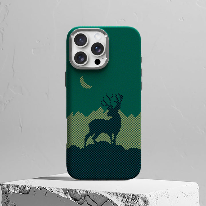 LZEL MagCarbon Deer Cover for iPhone 16 Pro - Green Deer
