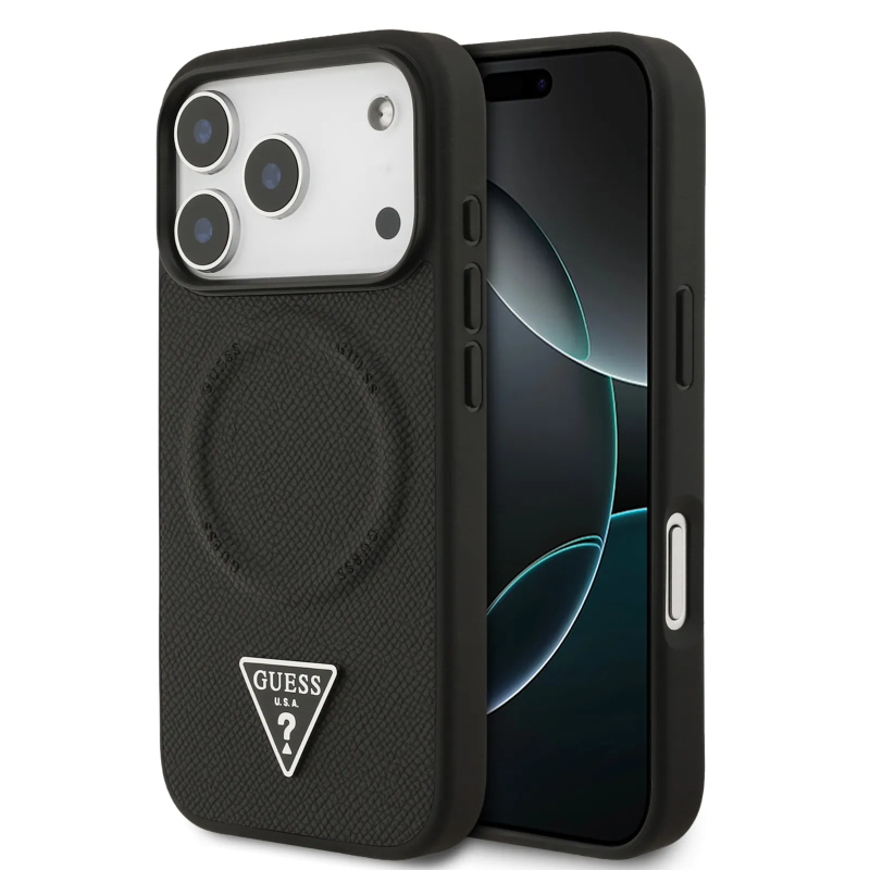 Guess, MagSafe PU Leather Case with Triangle Logo, iPhone 17 Pro Max