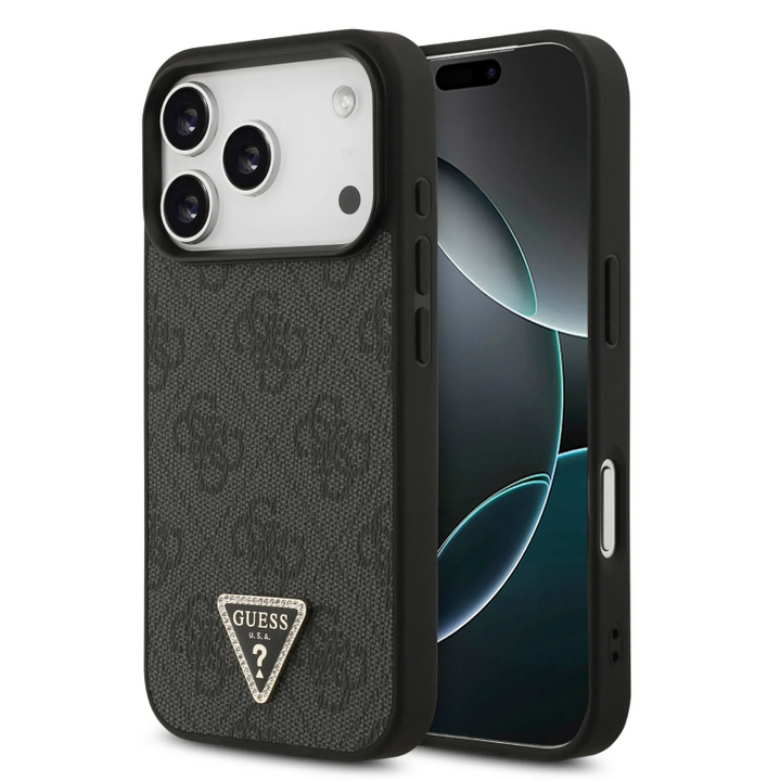 Guess, MagSafe 4G PU Leather Case with Triangle Logo, iPhone 17 Pro