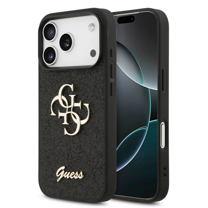 Guess, PU Glitter Case With Big 4G Metal Logo, iphone 17 Pro