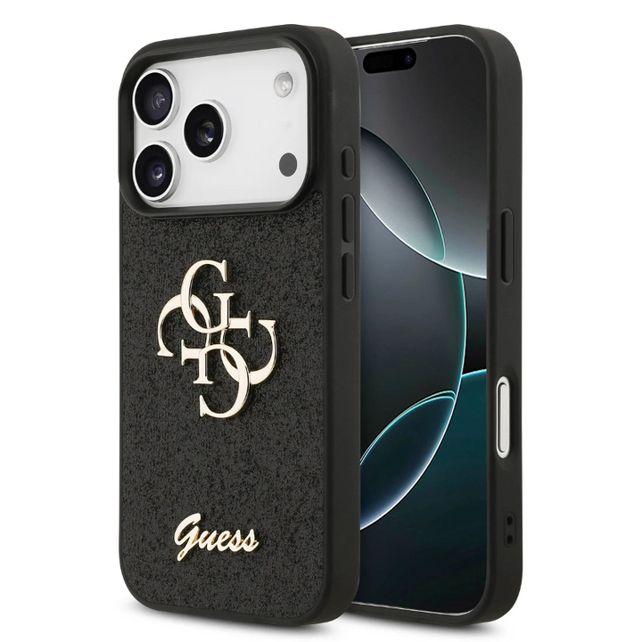 Guess, PU Glitter Case With Big 4G Metal Logo, iphone 17 Pro Max
