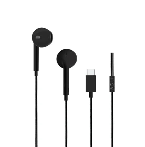 Asli Global USB-C 1.2M SoundPods Earphones with Noise Isolation Technology - Black
