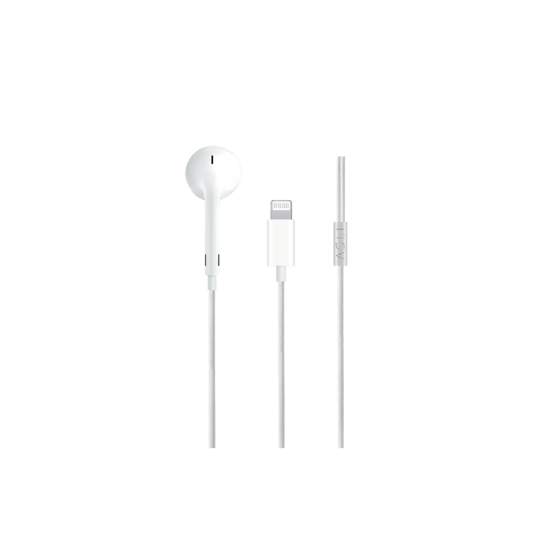 Asli Global SoundPods Mono Single Earphone with Lightning Connector, 1.2m - White