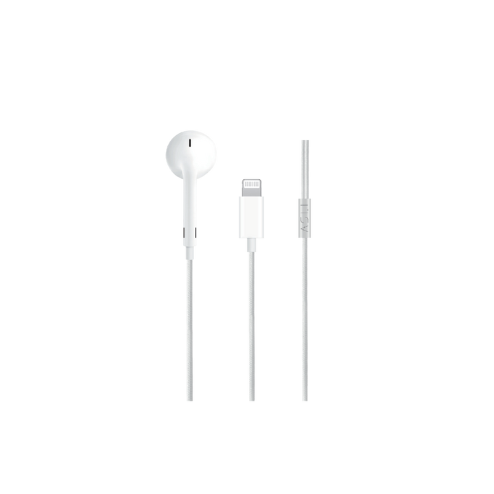 Asli Global SoundPods Mono Single Earphone with Lightning Connector, 1.2m - White