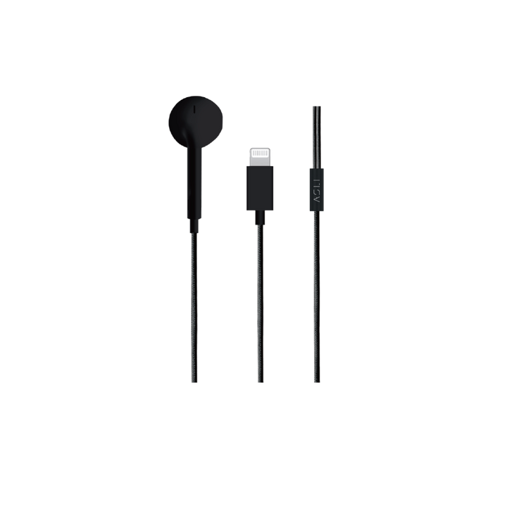 Asli Global SoundPods Mono Single Earphone with Lightning Connector, 1.2m - Black