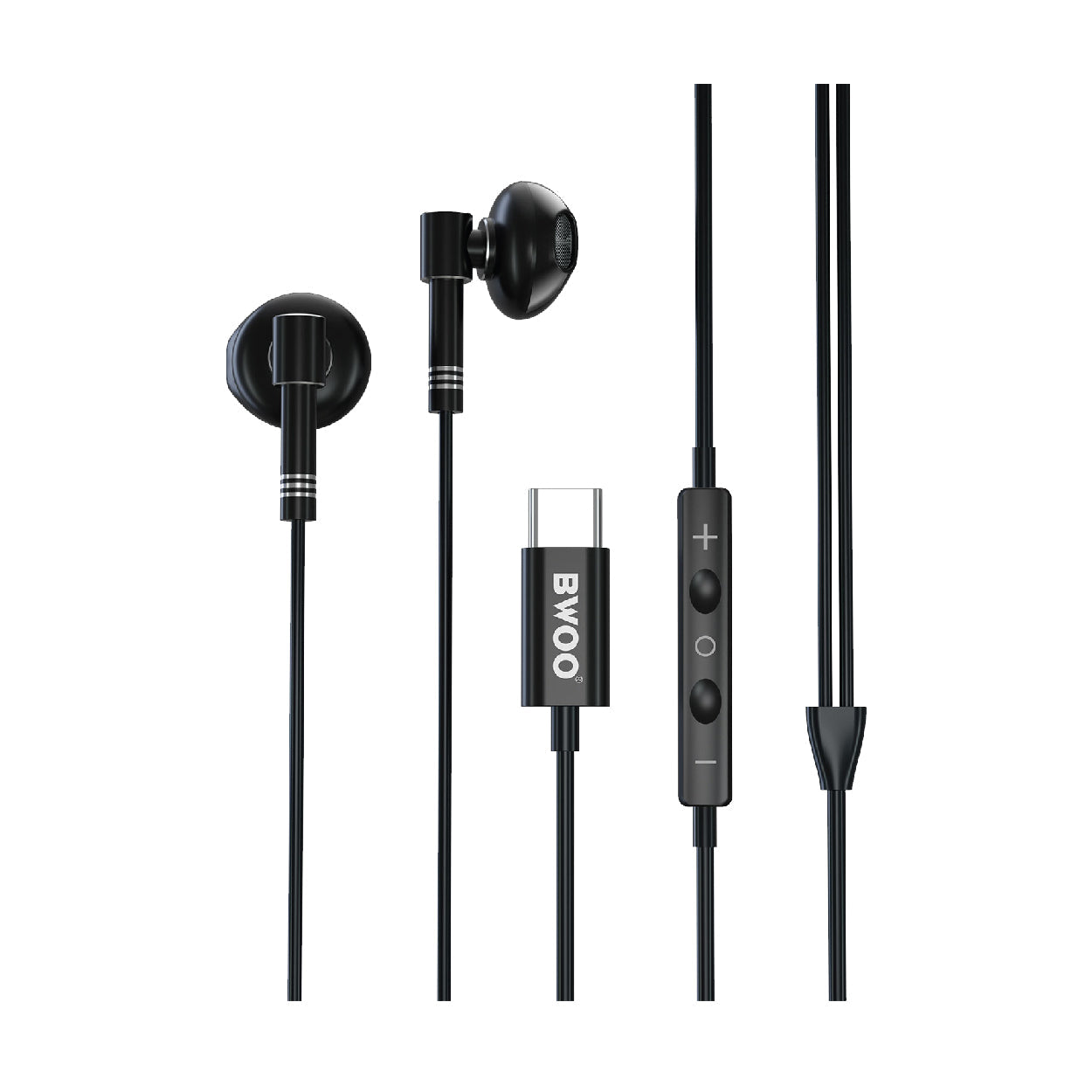 BWOO Stereo Type-C Headphones 1.2M - Black