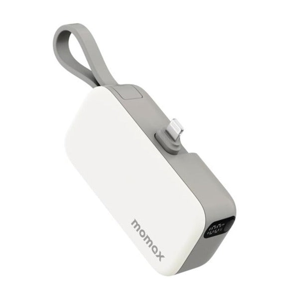 Momax 1-Power Mini 5000mAh Bulit- in foldable lightning Battery pack - White