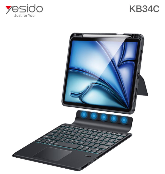 YESIDO Keyboard Case for iPad 11 Air - Black