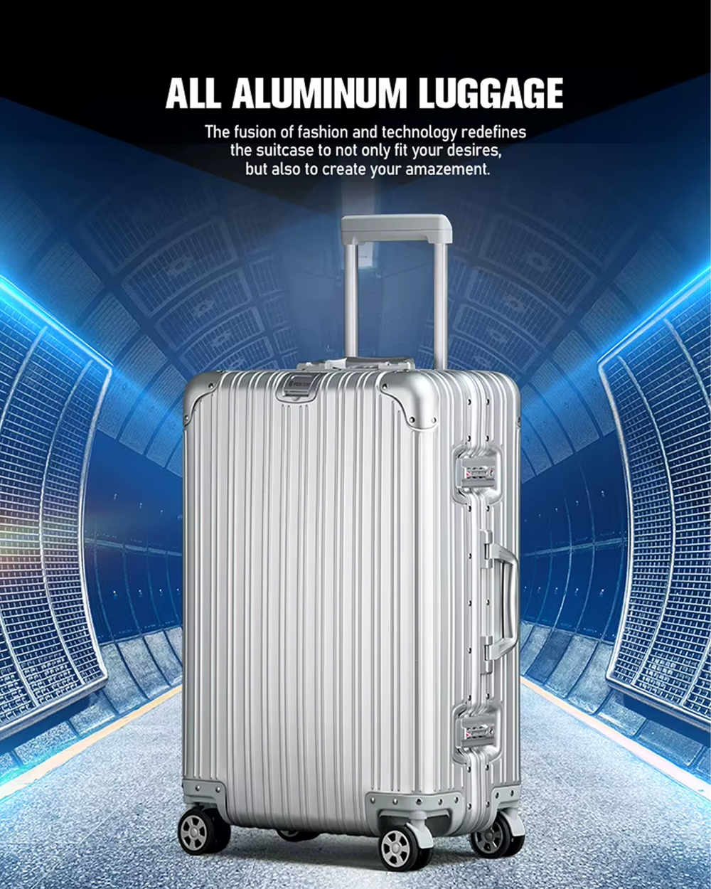 20"SL-90PERCENT ALLUMINUM FRAME SUITCASE 20INCH SILVER