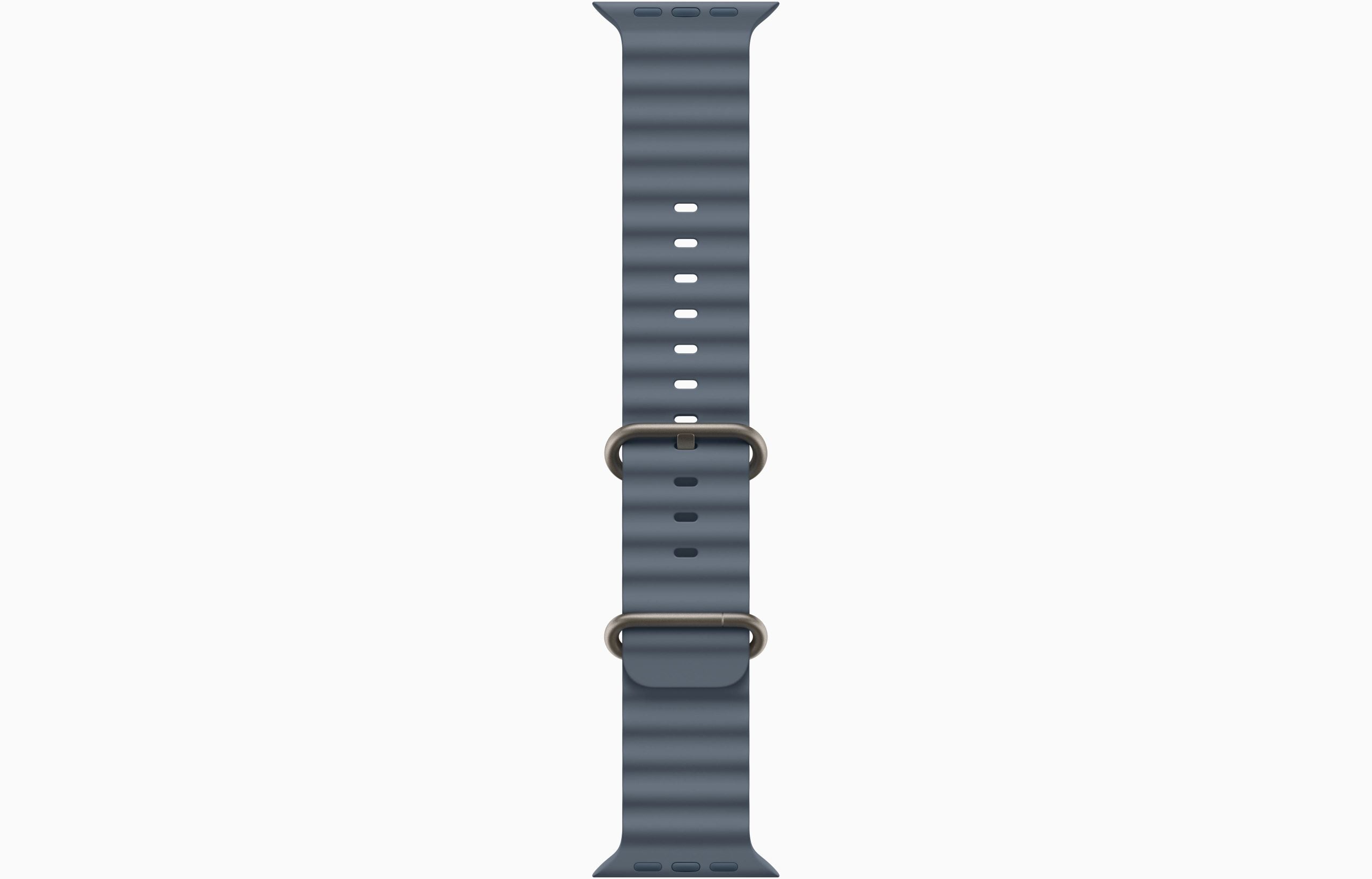 Apple Watch Ultra 3 (2025) GPS + Cellular, 49mm  Natural Titanium Case with Anchor Blue Ocean Band + Bundle Offer