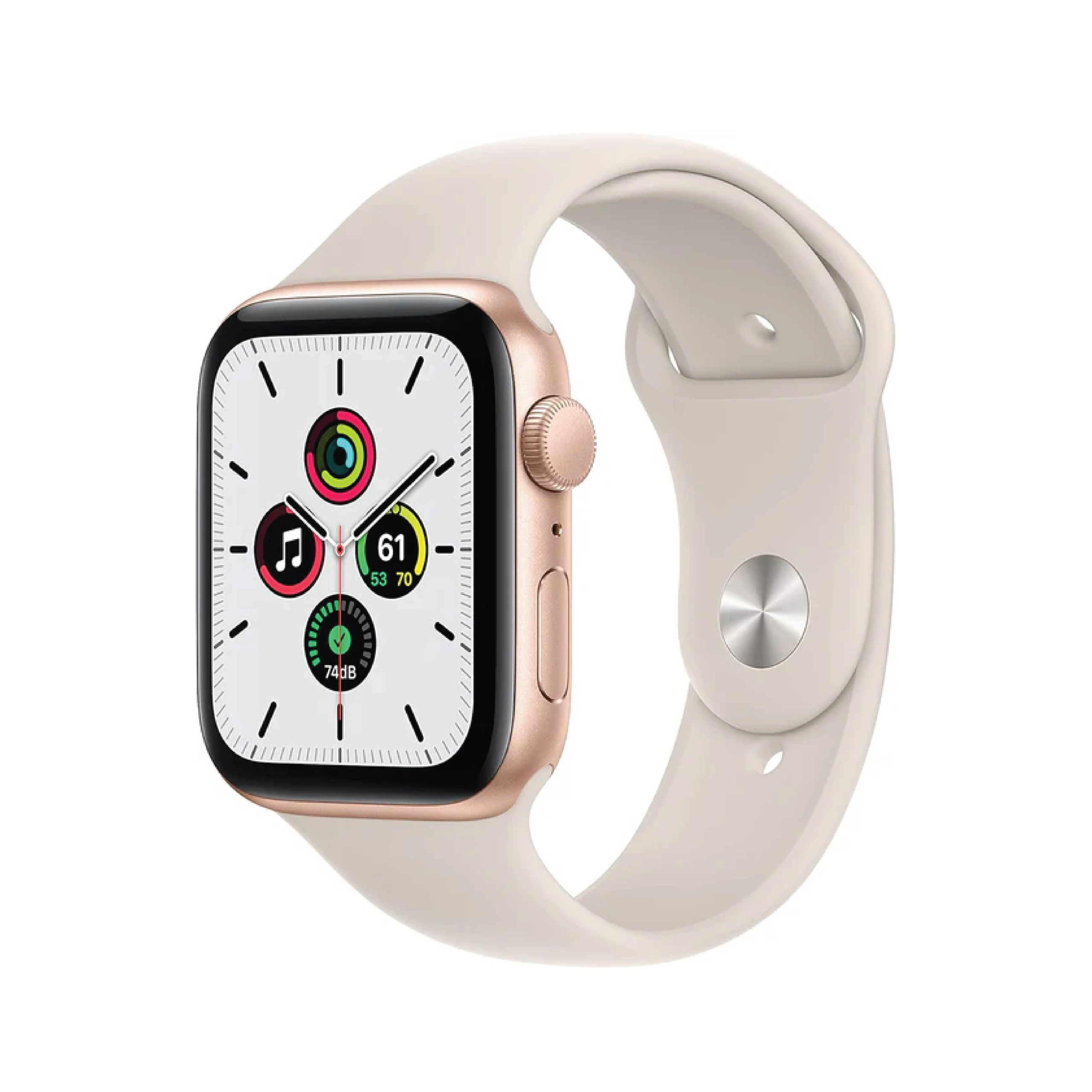 Apple Watch SE GPS + Cellular, 44mm Gold Aluminium Case with Starlight Sport Band - Regular