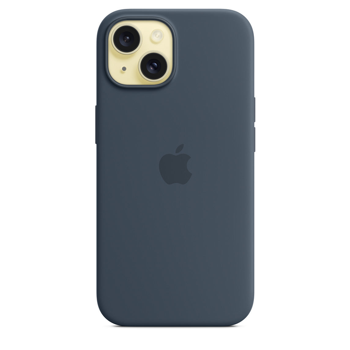 APPLE-iPhone 15 Back Cover Silicone MagSafe Soft Logo - Storm Blue