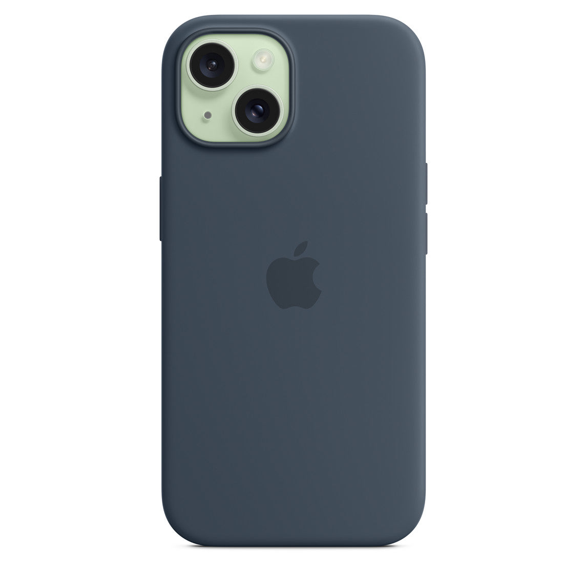 APPLE-iPhone 15 Back Cover Silicone MagSafe Soft Logo - Storm Blue