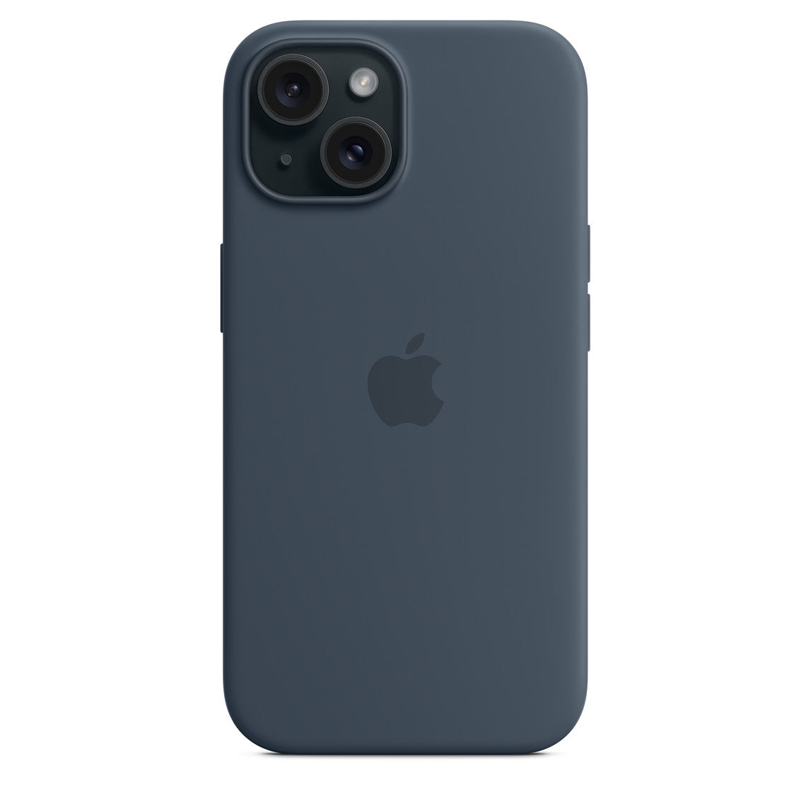 APPLE-iPhone 15 Back Cover Silicone MagSafe Soft Logo - Storm Blue