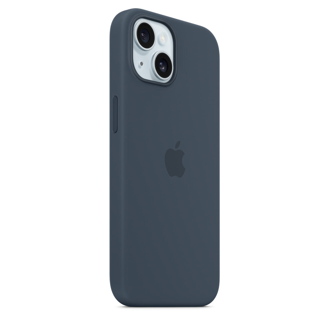 APPLE-iPhone 15 Back Cover Silicone MagSafe Soft Logo - Storm Blue
