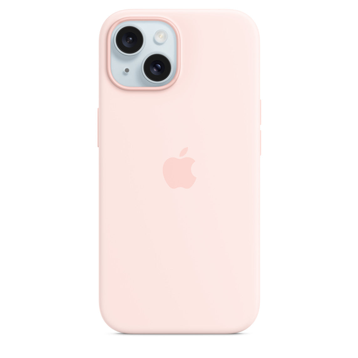 APPLE-iPhone 15 Silicone MagSafe Back Cover with Soft Logo – Light Pink