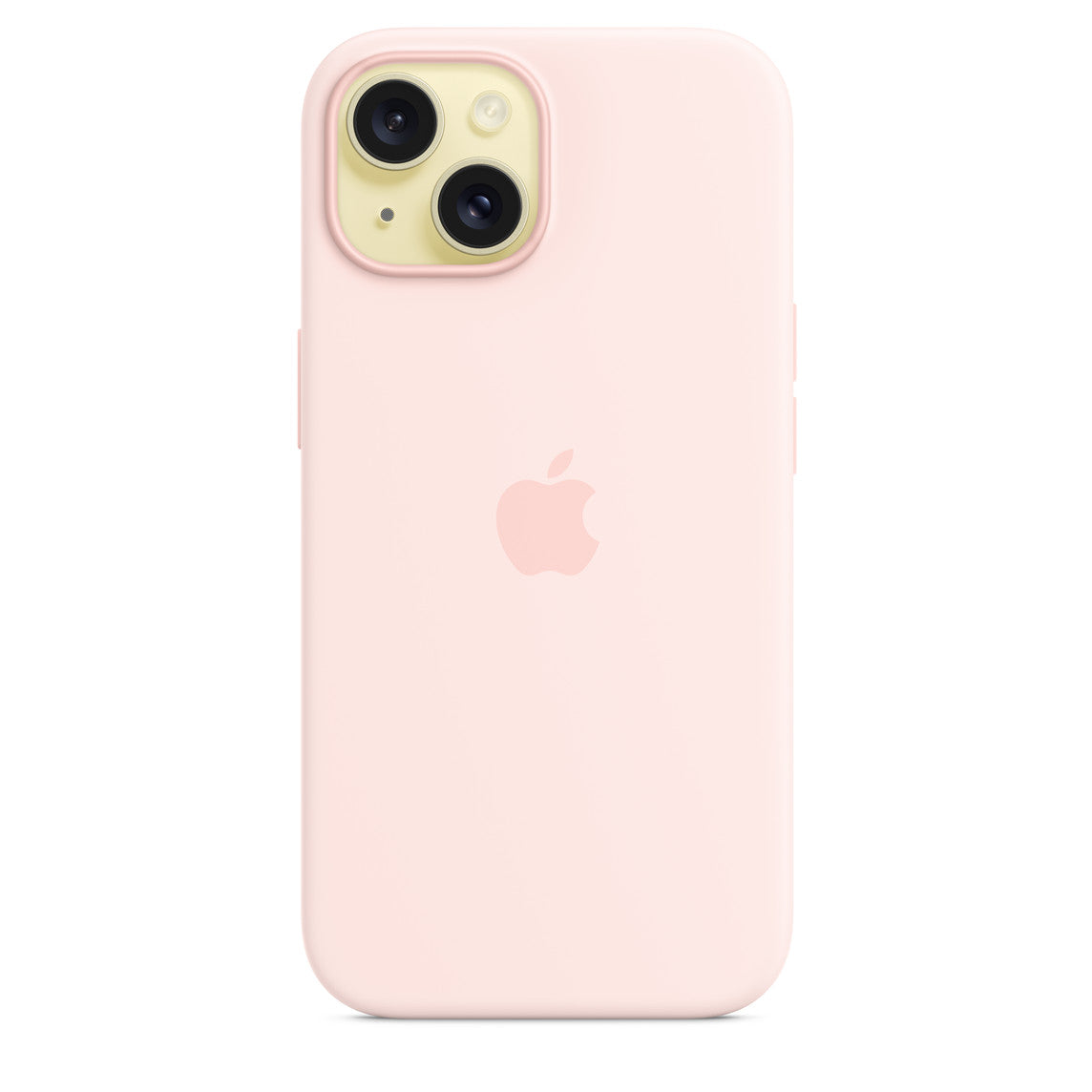 APPLE-iPhone 15 Silicone MagSafe Back Cover with Soft Logo – Light Pink