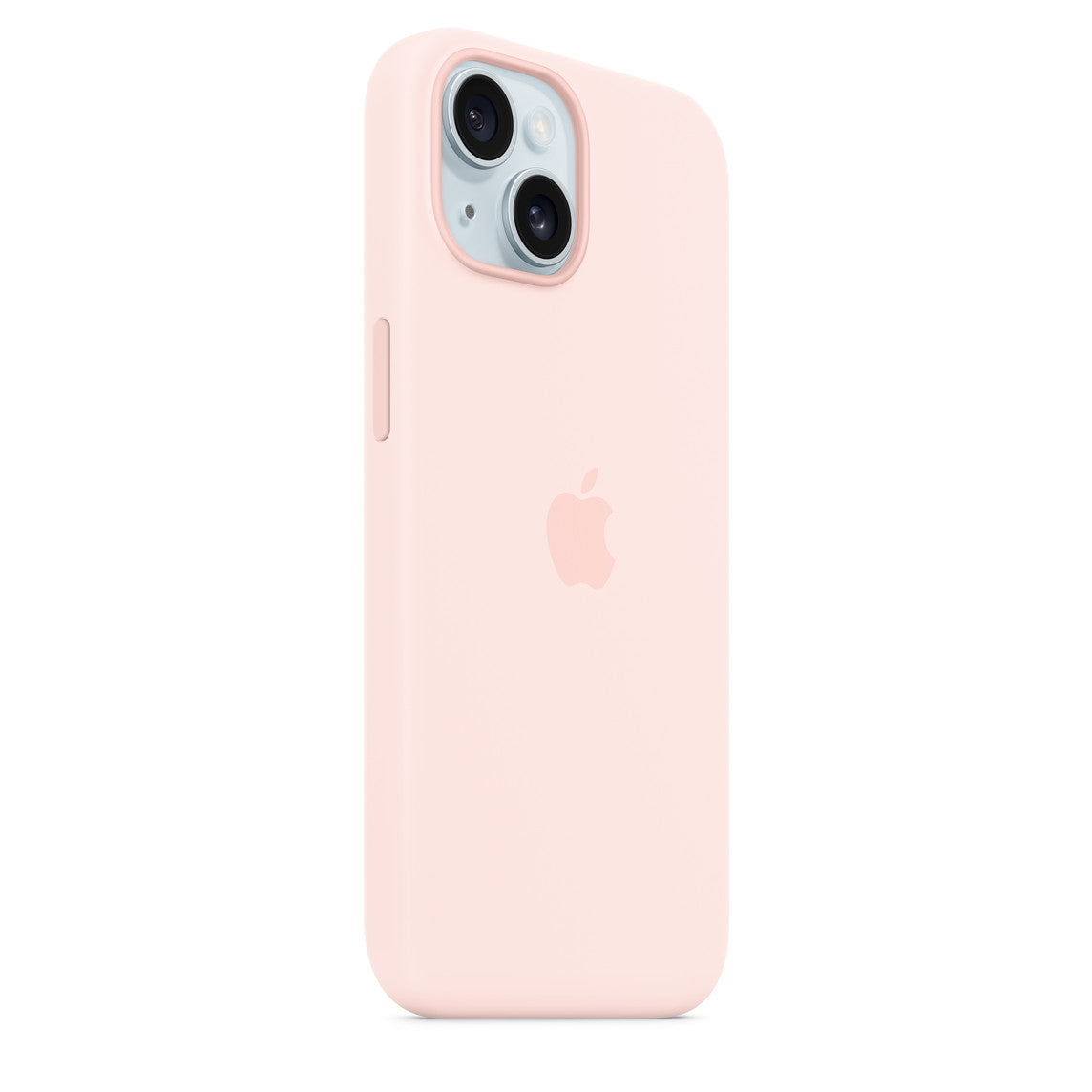 APPLE-iPhone 15 Silicone MagSafe Back Cover with Soft Logo – Light Pink