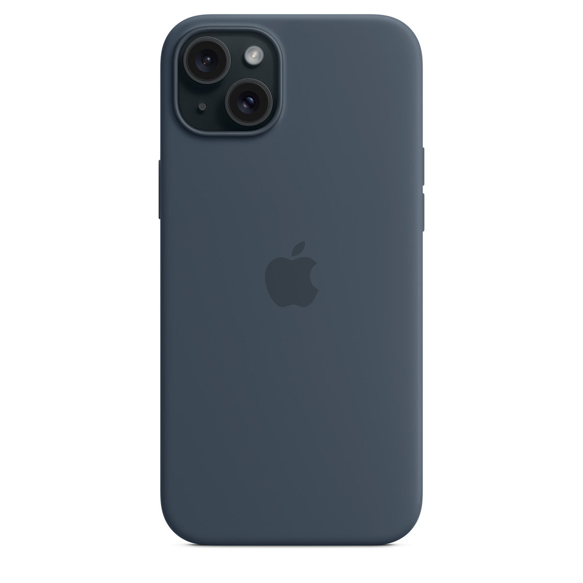APPLE- iPhone 15 Plus Silicone MagSafe Back Cover with Soft Logo – Storm Blue