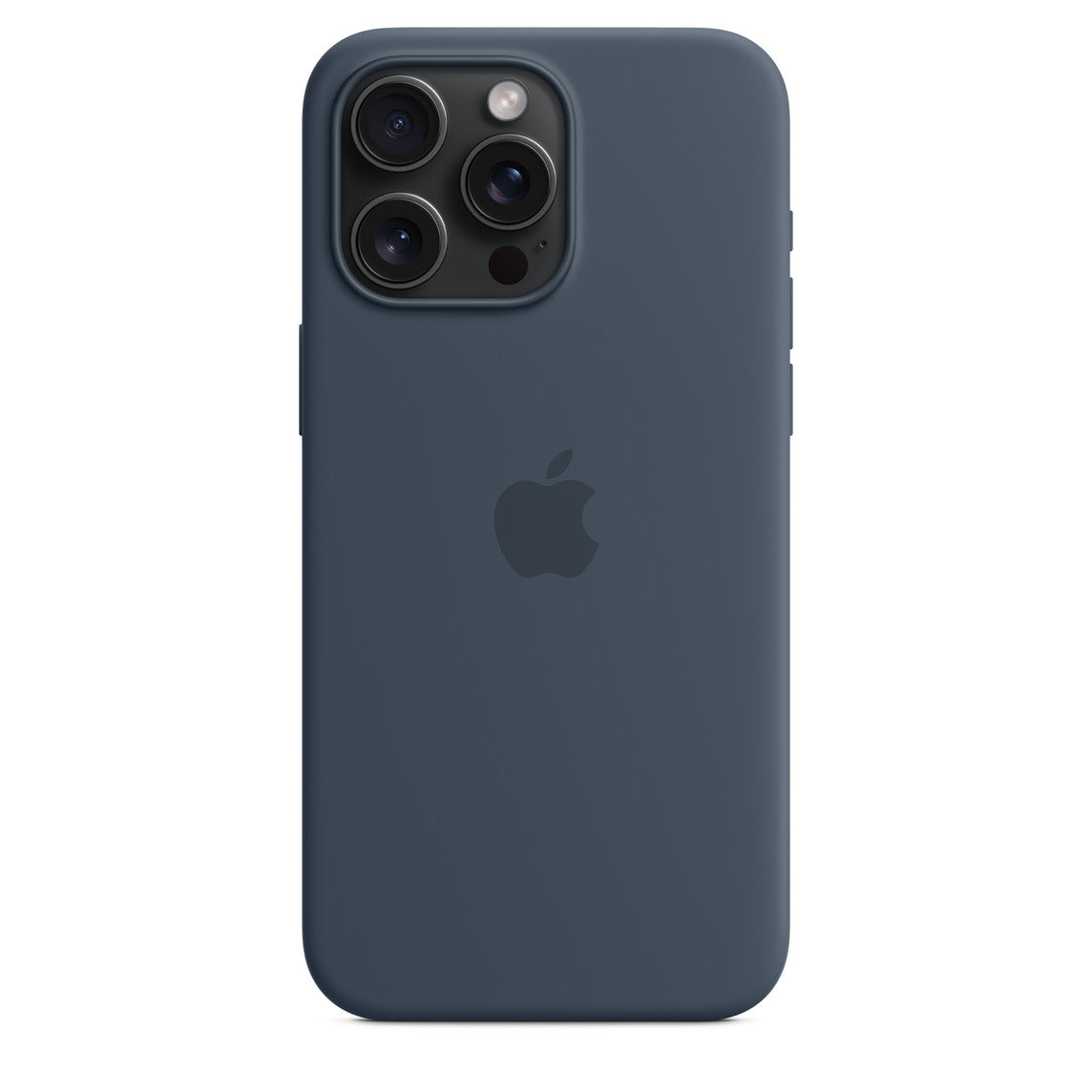 APPLE-iPhone 15 Pro Max Silicone MagSafe Back Cover with Soft Logo – Storm Blue
