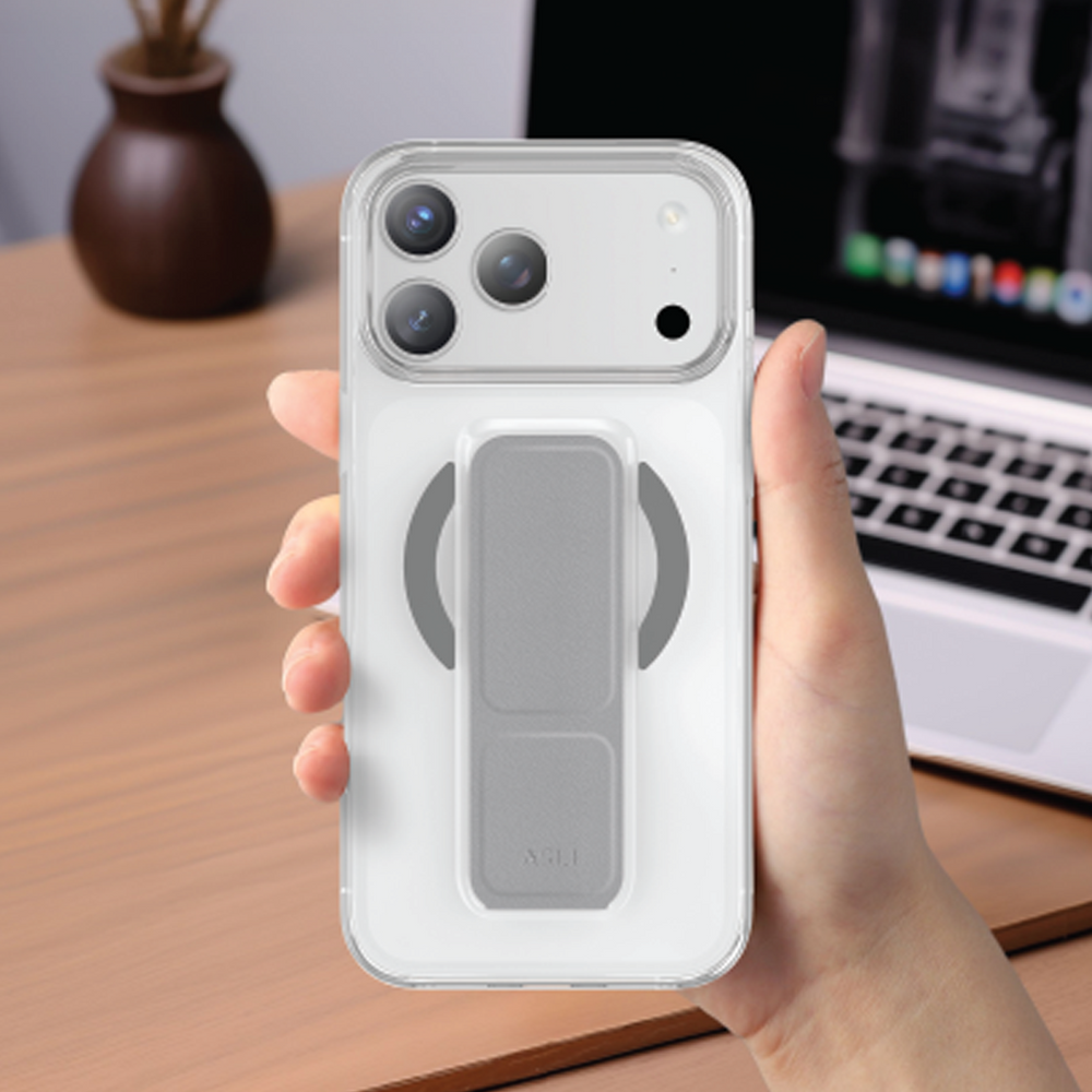 BACK COVER  WITH MAGSAFE STAND GRIP NATURAL TITANIUM-IPHONE 17PROMAX