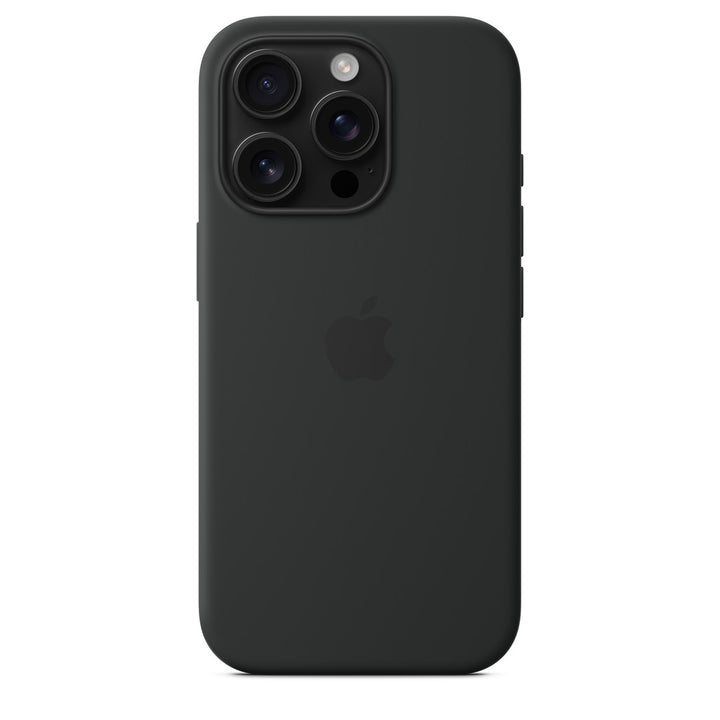 APPLE-غطاء خلفي لجهاز آيفون 16 برو من السيليكون ماج سيف - أسود