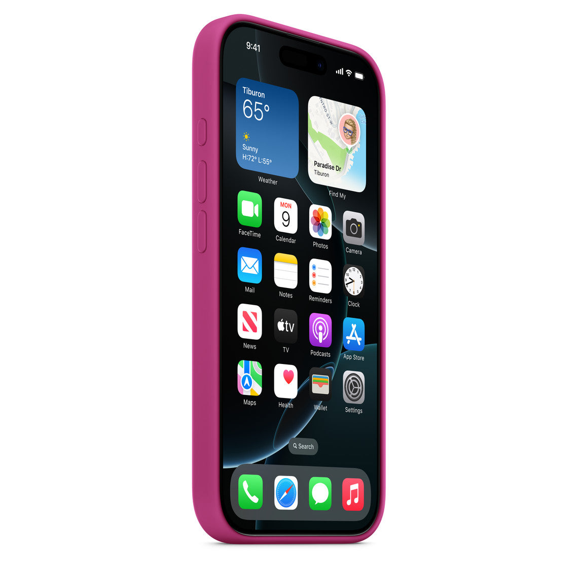 APPLE-iPhone 16 Pro Silicone MagSafe Back Cover – Fuchsia
