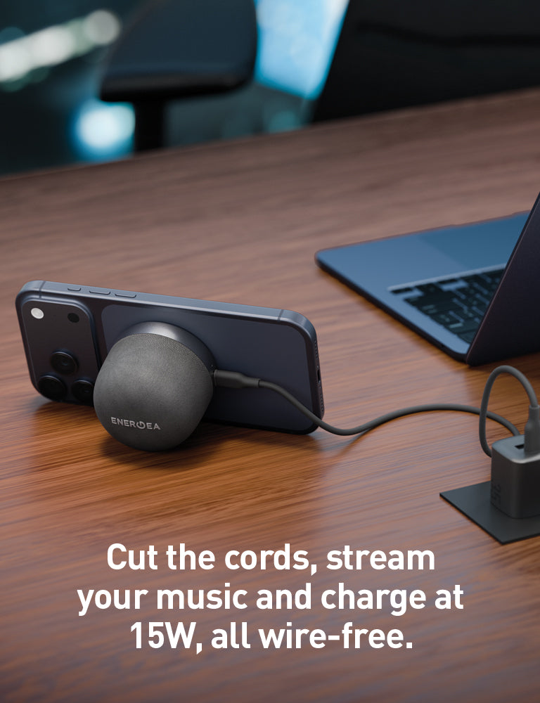 ENERGEA-MagAudio Go Portable MagSafe Speaker with Lanyard – Gunmetal