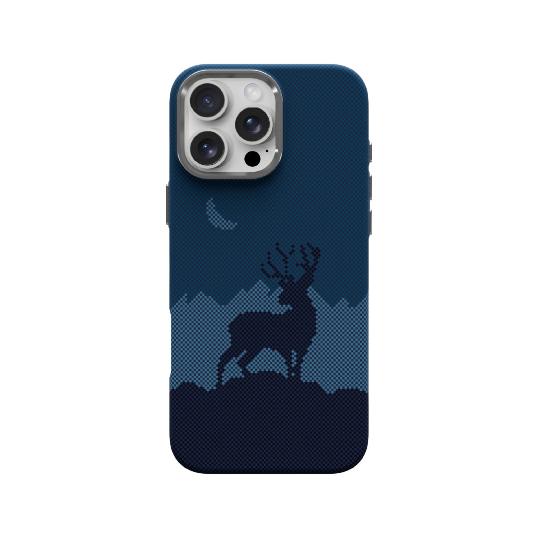 LZEL MagCarbon Deer Cover for iPhone 16 Pro - Navy Deer