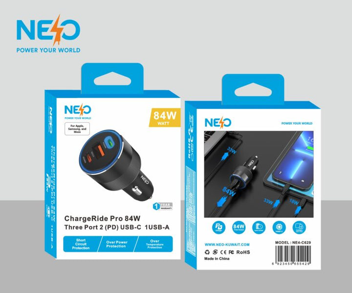 NEO CAR CHARGER TYPE C USB A PORT 48W