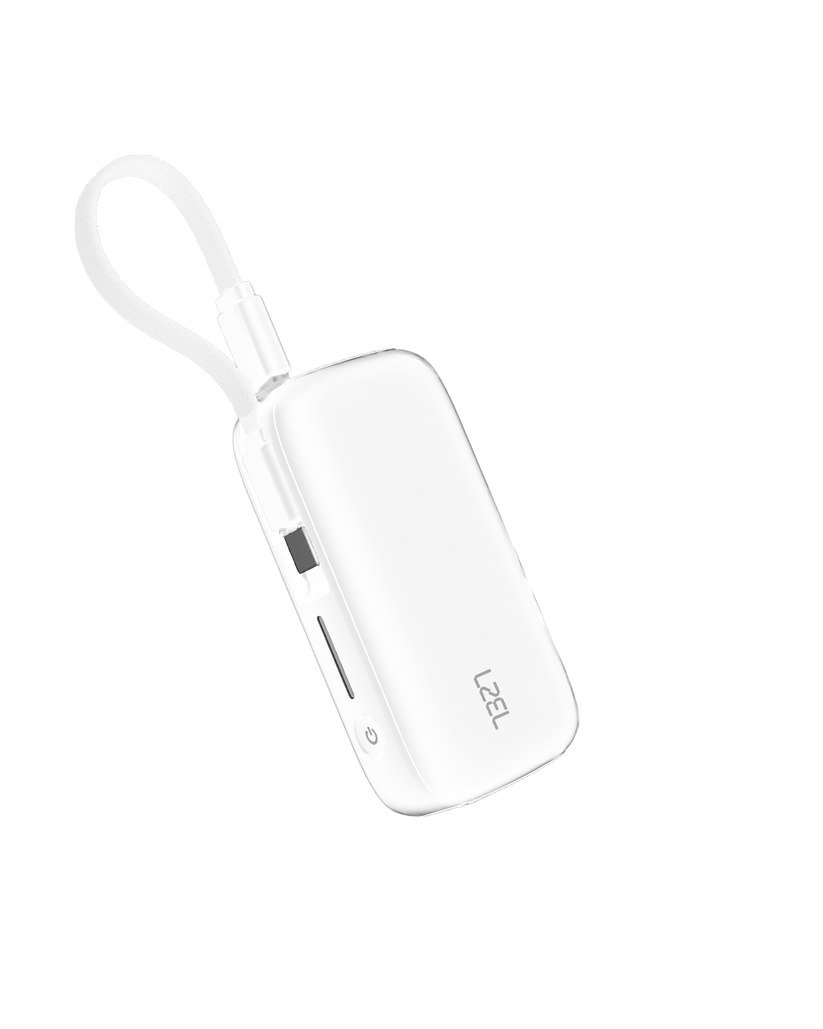 LZEL PrimeBrio Neo 5K Mini Power Bank 22.5W – 5000mAh, Detachable Type-C Cable