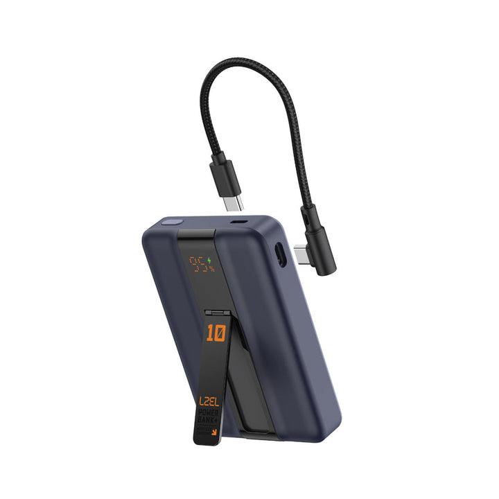 LZEL ZenoFlex MaxCharge 10000mAh Wireless Charging Power Bank – 20W Wired, Wireless – Navy Blue