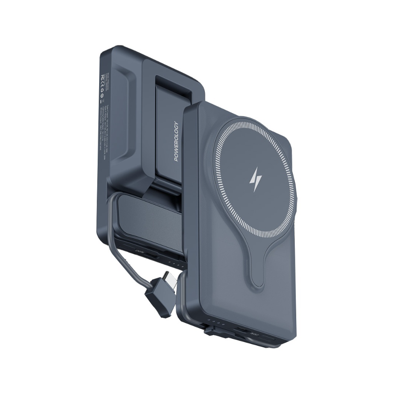 Powerology, 5000mAh Power Bank With Magnetic Wireless Charger Car Mount