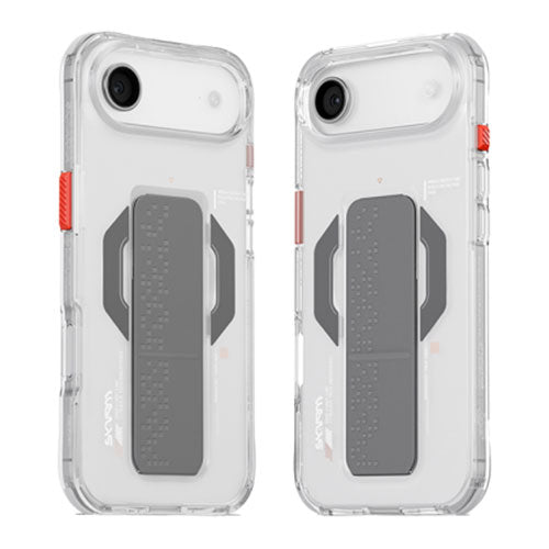 SkinArma Haxa MagSafe Case With Grip Stand for iPhone Air - Clear