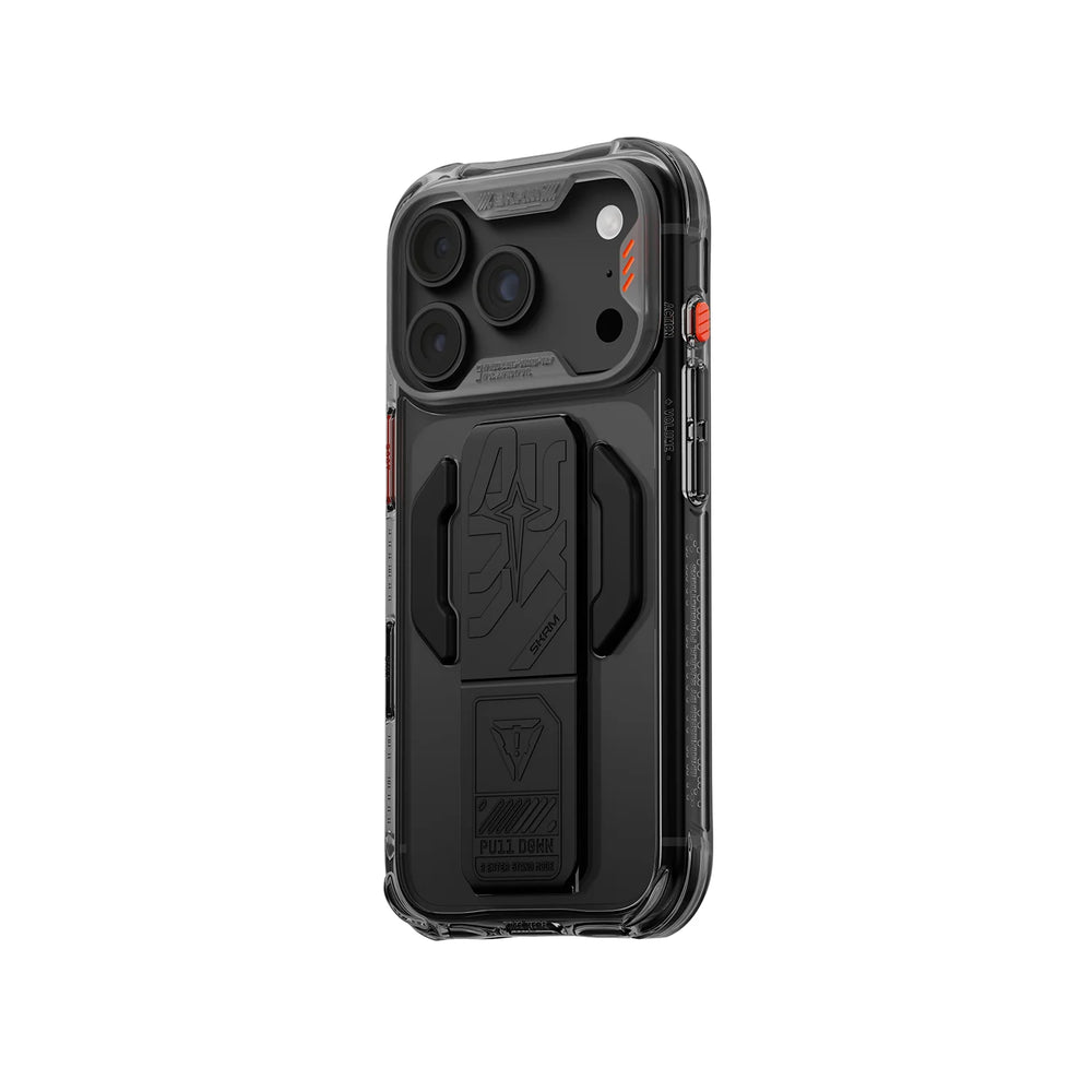 SKINARMA HELIO CE MagSafe Protective Case with Integrated Grip Stand for iPhone 18 Pro - Graphite