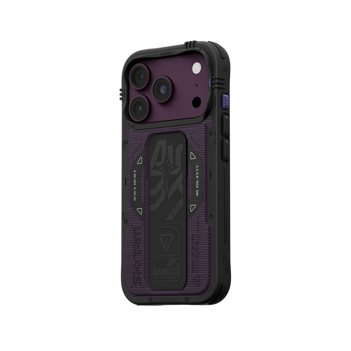 SkinArma Phantom Vegan Leatherette Grip-Stand Case for iPhone 18 Pro Max - Burgundy