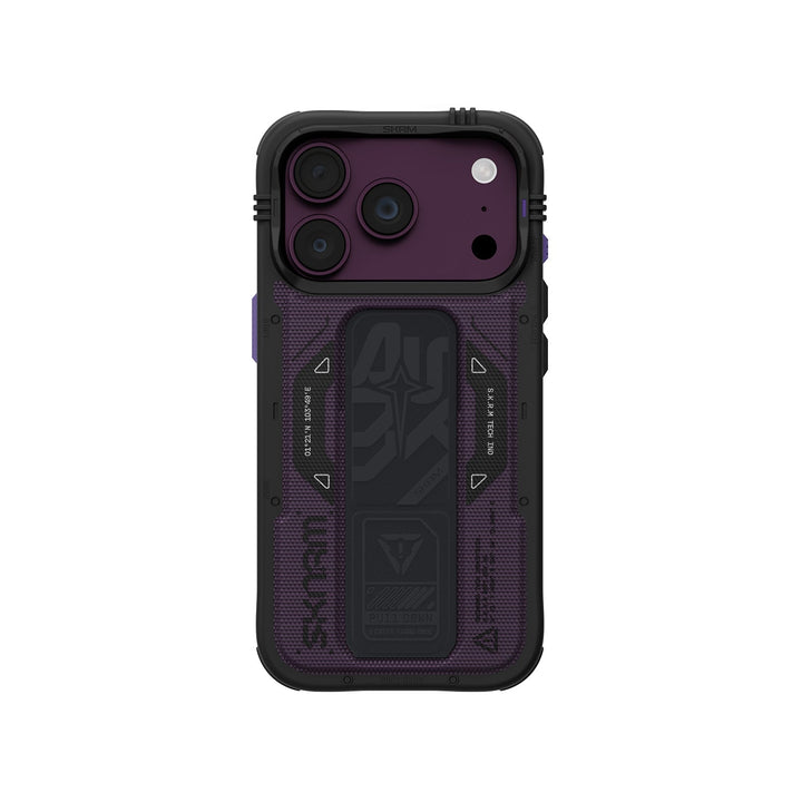 SkinArma Phantom Vegan Leatherette Grip-Stand Case for iPhone 18 Pro Max - Burgundy