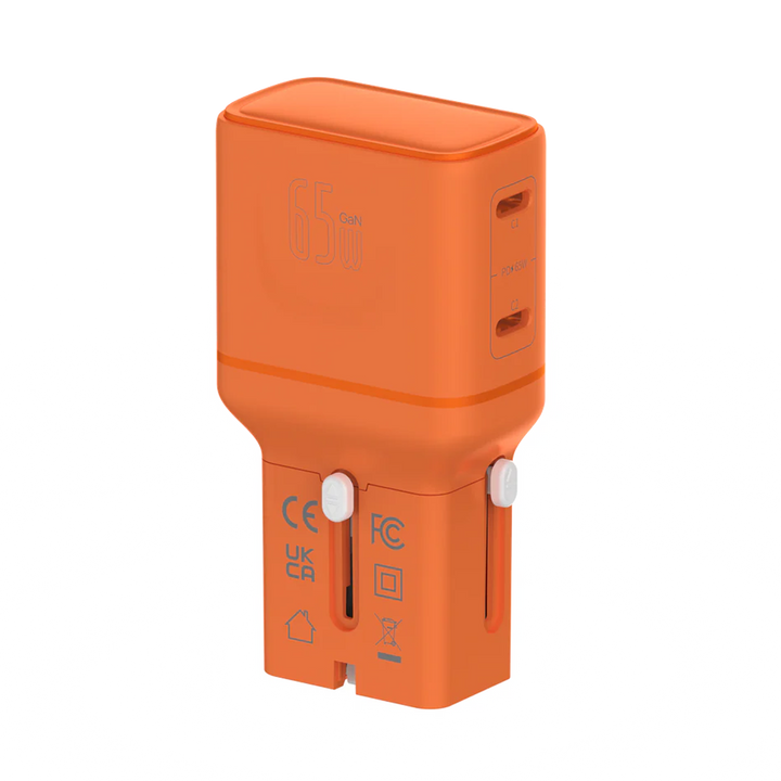 LZEL TravelPro Series Dual Port GaN Travel Wall Charger 65W I Dual Type-C Output I Global compatibility