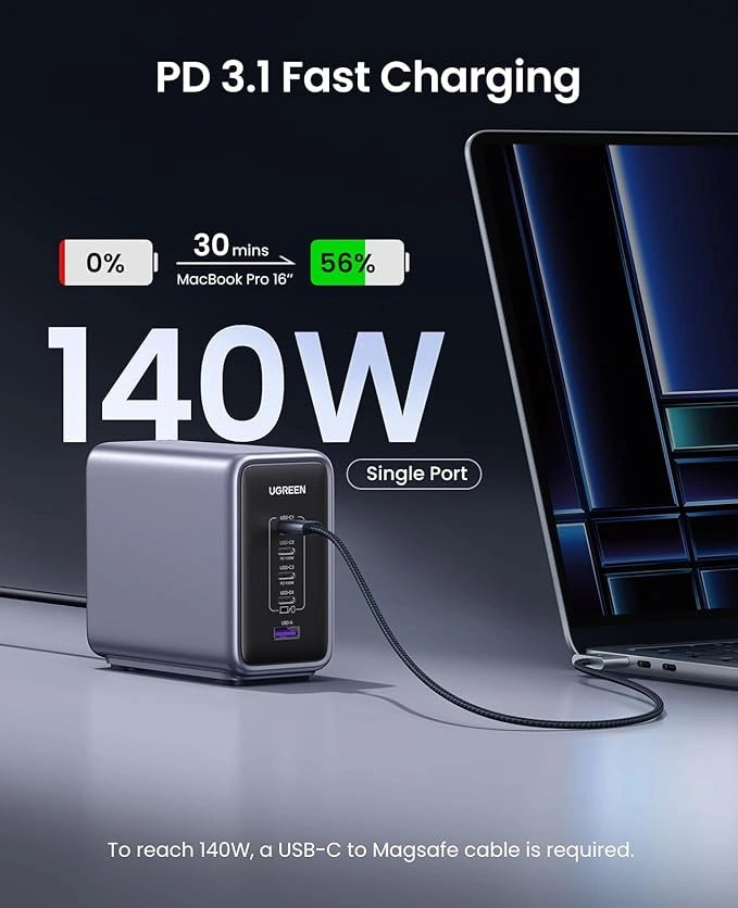 UGREEN Nexode 300W 5-Port GaN Fast Charging Station (PD 3.1) - UK Plug (CD333)