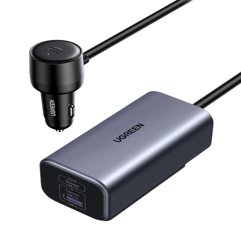 UGREEN EC706, 150W 4-Port GaN Fast Car Charger - Black