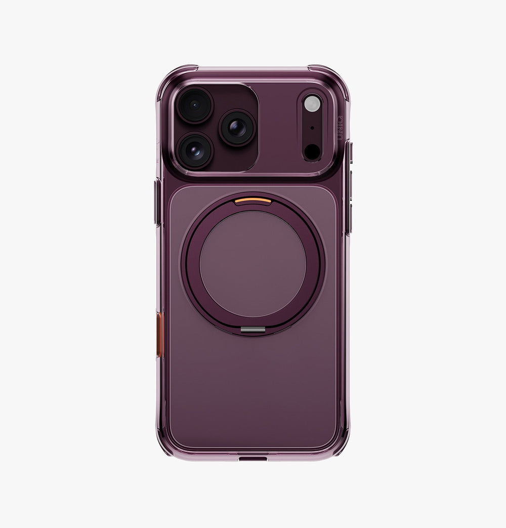 UNIQ SWIXVIX Hybrid MagSafe Case with 360° Kickstand for iPhone 18 Pro Max - Deep Burgundy